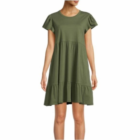 J.Crew Tiered dress in broken-in jersey #AX974 Size Small - Picture 1 of 9